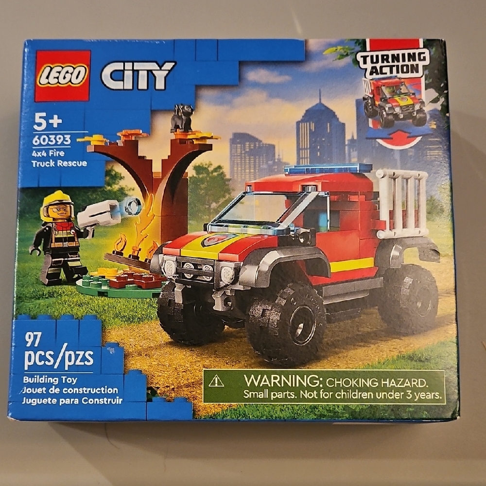 LEGO City Red and Yellow 4x4 Fire Truck Set